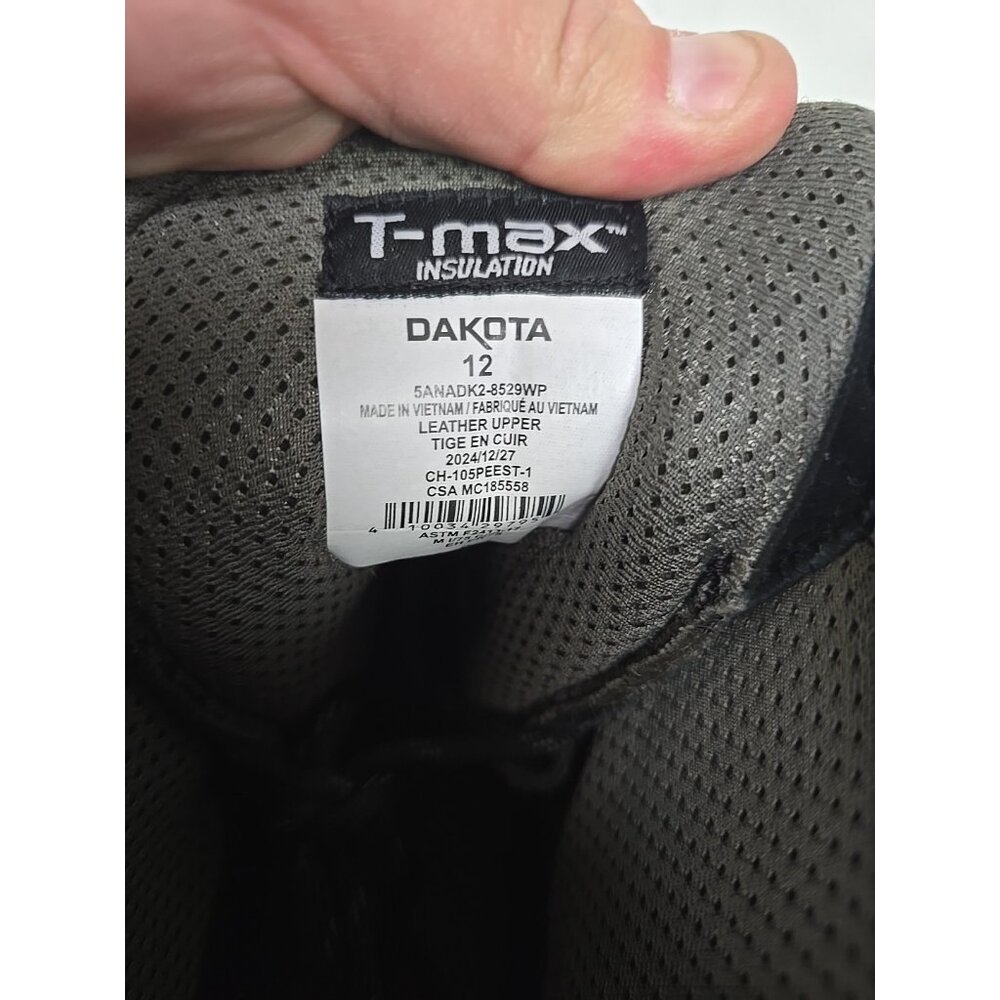 Dakota Men's 529 8" Steel Toe Steel Plate HD3 Waterproof Work Boot Black 12M - Picture 4 of 7